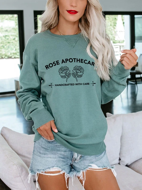 Rose Apothecary Handcrafted With Care Sweatshirt,All